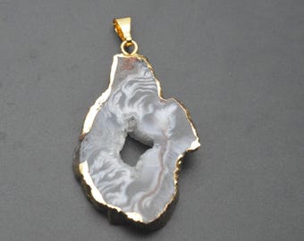 1 Stück Geode Druzy Achat Freeform Platte Stein Anhänger Schmuck machen Lieferungen