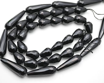 1 strand Faceted  Black Onyx  Agate Drop Stone Loose Beads 6x9mm 8x12mm 10x14mm 12x16mm 13x18mm 10x30mm