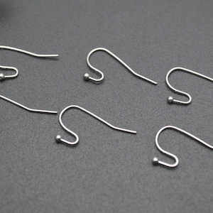 18K Gold plating Ear Wires Ant-fading Fish Wire Ball Earring Hooks Jewelry Findings