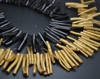 1 strand Yelow Gold Black color Sea Bababoo Coral Long Stick Spike Branch Loose Beads