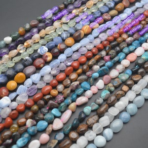 1strand Natural Semi-precious Stone Small Pebble Nugget Beads For Bracelet Necklace Making