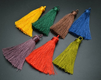 30pc Mix Bright color 60mm Length Silk Tassels Pendants for Tassel Necklace Jewelry Making