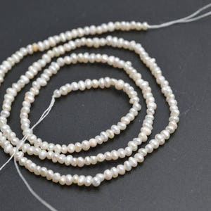 1strand 2.5~3.5mm Natural Fresh Water Pearl Seed Oval Loose Beads