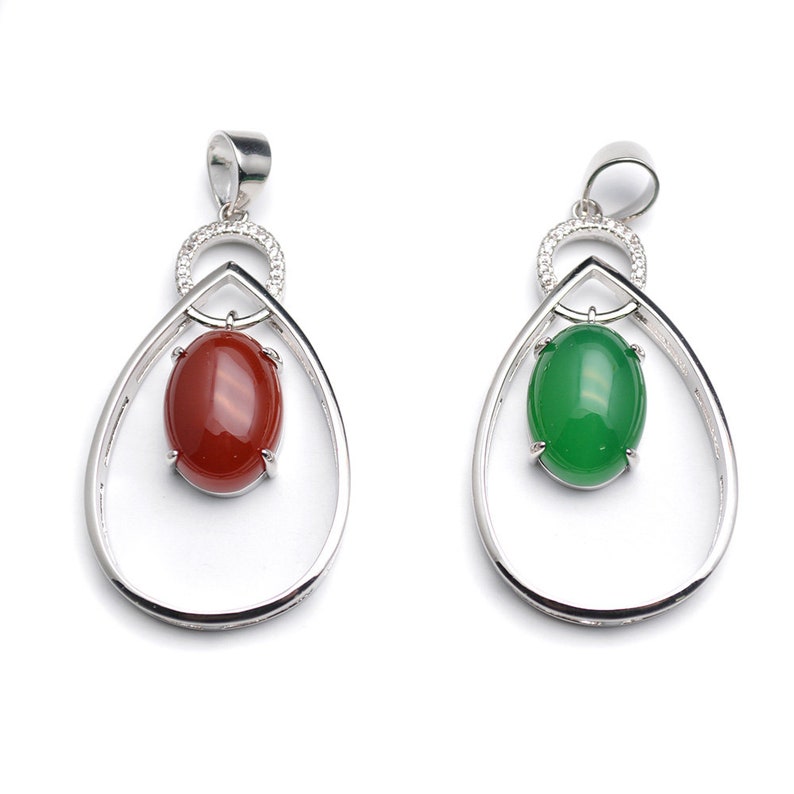 New design Big Drop Pendant Double Layer Natural Agate Cabochon Jewelry Supplies