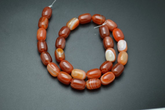 1 strand 10x14mm Banded Red Carnelian Agate Stone Barrel Tube Beads Jewelry Making Accessories