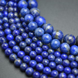 1 hebra completa total Afganistán lapis lazuli piedra redonda suelta perlas DIY joyería haciendo suministros