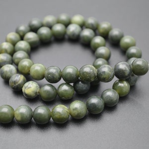 4mm ~ 12mm novo natural canadá verde pedra de jade redonda contas soltas adequadas para fazer joias da moda