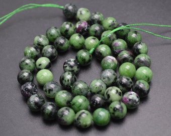 6mm~12mm Natural Natural Ruby Zoisite Stone Round Loose Beads Fit Fashion Necklace making