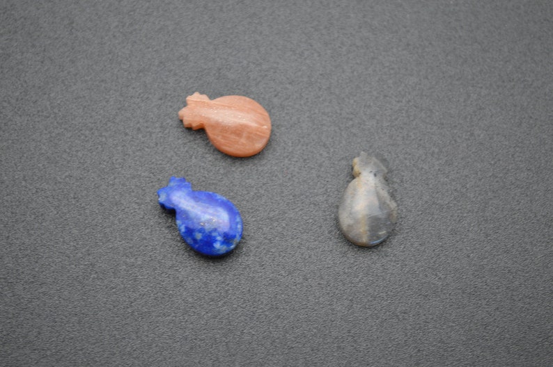 1pc Small Size 10x16mm Natural Gemstone Money Bag Shape Collarbone Pendant Lapis Sunstone Labradorite
