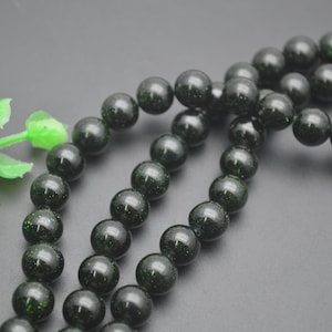 4mm ~ 10mm Grüner Sandstein Stein Runde Perlen für die Schmuckherstellung