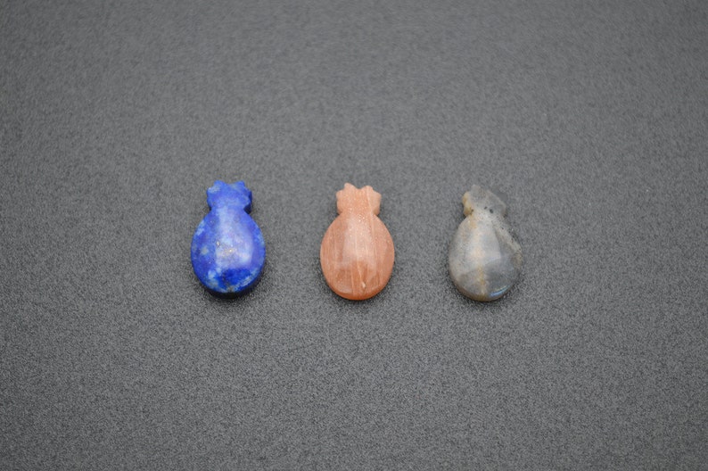 1pc Small Size 10x16mm Natural Gemstone Money Bag Shape Collarbone Pendant Lapis Sunstone Labradorite
