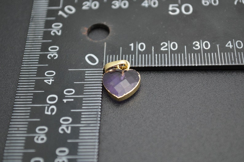 Small Size Faceted Natural Gemstone 12mm Heart Shape Pendant - Etsy