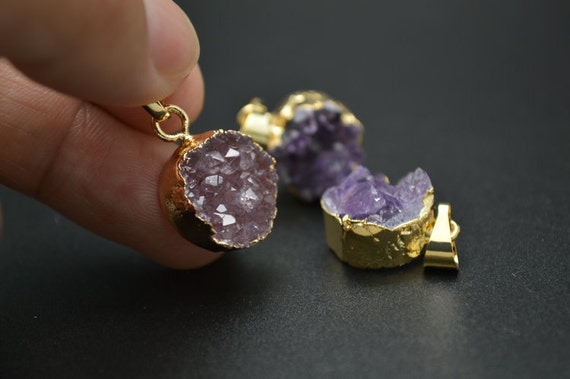 Pack of 4 x Purple Amethyst 10mm Coin-Shaped Flat-Backed Cabochon Charming Beads CA16682-2