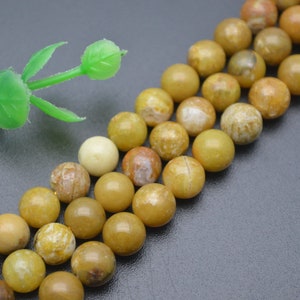 6mm 8mm 10mm Natural Yellow Opal Round Beads Jewelry making supplies