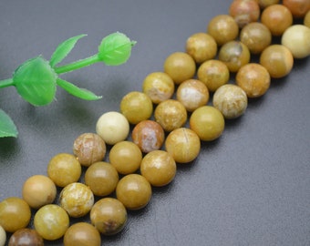 6mm 8mm 10mm Natural Yellow Opal Round Beads Jewelry making supplies