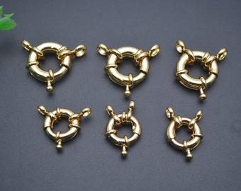 20 piezas de Color de alta calidad que permanecen durante mucho tiempo, 11mm, 15mm, forma redonda, cierres para collar de marinero, accesorios de joyería
