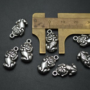 20pc Cute 10x18mm Alloy Metal Pixiu Animal Charm Beads Jewelry Findings