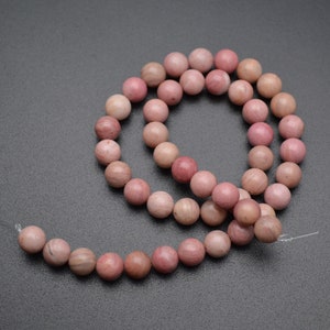 4mm~12mm Natural Pink Rhodochrosite Stone Round Loose Beads fit Necklace making