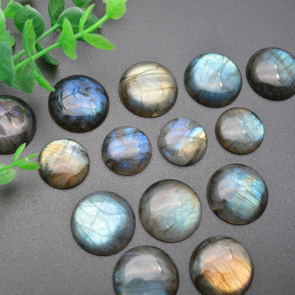 1pc 20mm 24mm 30mm High Quality Shiny Labradorite Stone Round Cabochons fit Rings Jewelry Making Lustrous Supply
