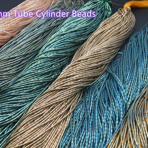 10 strands Bright color Glass Crystal 2X4mm Cylinder Tube Beads