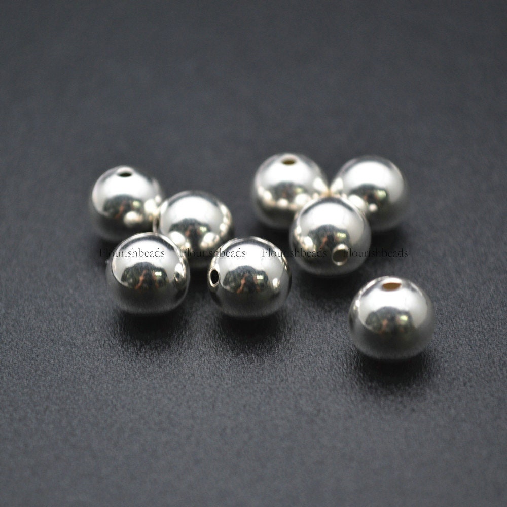 100pc Wholesale 925 Silver 2mm 4mm 6mm 8mm 10mm Round Beads Jewelry Findings
