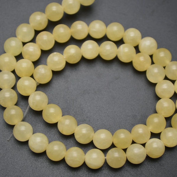 1strnad 4mm~14mm Natural Yellow Honey Jade Round Beads