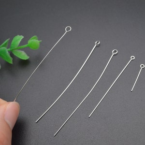 30pc 925 Sterling Silver 20mm 50mm 70mm Length Eye Pins Jewelry Findings