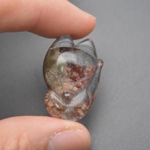 Natural Green Phantom Quartz Cute Big Head Fox Crystal Pendant