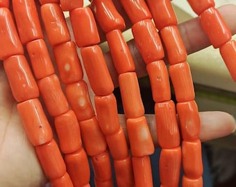 1 strand Red color Sea Bamboo Coral Tube Stone Loose Beads DIY Jewelry making Supplies