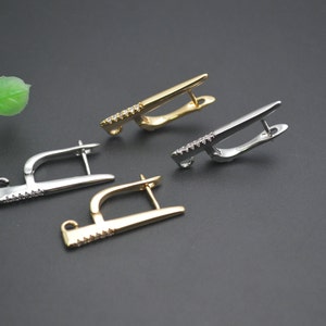 10pc Leverback Earring Clasps Point Shape Outstanding Earrings Findings Wholesale 18k Gold Rhodium Silver Color Jewelry Findings