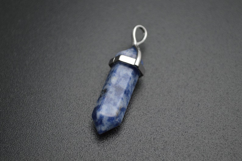 1pc Metal Bead Cap Stone Pillar Crystal Point Pendant fit Fashion Necklace Making