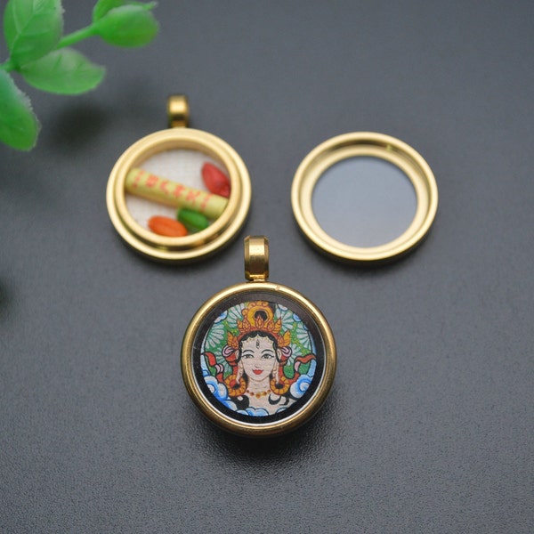 New Design Buddhist Style Mantra of the Shurangama God Bodhi Beads Openable Round Pendant Amulet