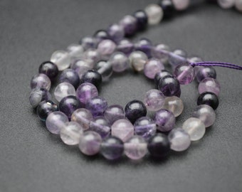 Natural Mix Purple color Fluorite Stone Round loose beads 4mm 6mm 8mm 10mm DIY Jewelry making materials