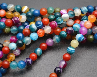 Bellissimo mix di colore Agata Pietra Rotonda Loose Beads 6mm 8mm 10mm Gioielli che fanno forniture