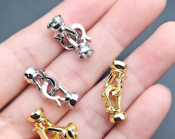 10pc Gold Color Plain Smooth Bracelet Necklace Clasps Jewelry Connectors Links