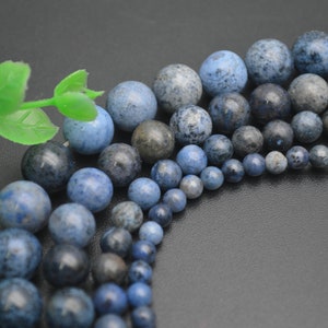 4mm 6mm 8mm Natuurlijke Gladde Dumortieriet Steen Ronde Losse Kralen DIY Sieraden maken benodigdheden