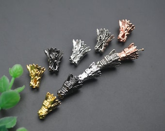 20pc Gold color Chinese Lucky Dragon Head Charms Metal Spacer Loose Beads DIY Jewelry making supplies