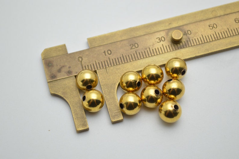 4mm16mm 100pc Gold Color Electroplating Copper Ball Round Etsy