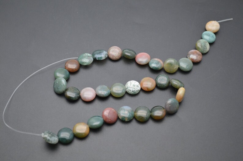 8mm 12mm Natural India Agate Flat Stone Coin Stone Loose Beads Etsy