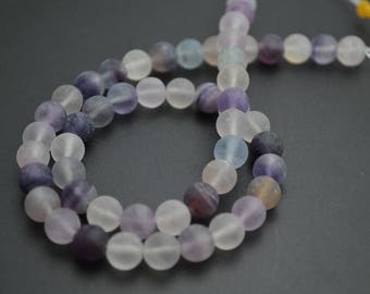 Matte Mix color Natural Fluorite Stone Round loose beads 4mm 6mm 8mm 10mm DIY Jewelry findings materials