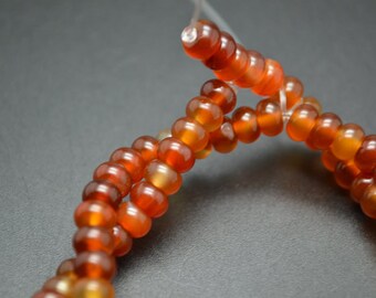 Natural Carnelian Agate Tube Barrel Beads – 4x8mm For Jewelry Making (Lot Options)