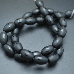 1 strand 8x12mm Carved Om mani padme hum Words Matte Dull Polished Black Onyx Agate Barrel Tube Stone Loose Beads DIY Buddhist Jewelry