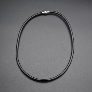 10pc Thick 5mm Black Round Leather Cord Stainless Steel Magnetic Clasp 18&quot; length Necklace Chains Jewelry Findings