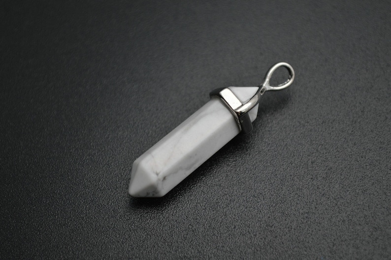 1pc Metal Bead Cap Stone Pillar Crystal Point Pendant fit Fashion Necklace Making