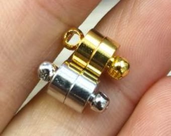 50pc Various color 7mm Barrel Shape Magnetic Necklace Clasps Jewelry Findings