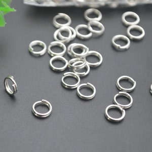 100pc Double Split Rings 925 Silver Rings Sterling Silver Key Rings Jewelry Findings Supplies 4mm 5mm 6mm 7mm 8mm