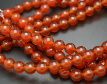 Pierre d'agate cornaline rouge pure naturelle de haute qualité perles rondes en vrac 4mm ~ 14mm