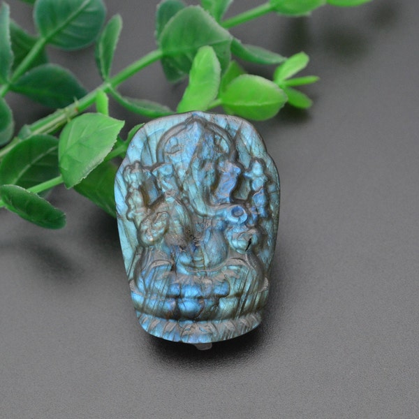 New Design High Quality Shiny Labradorite Carved Elephant Ganesh God Pendant