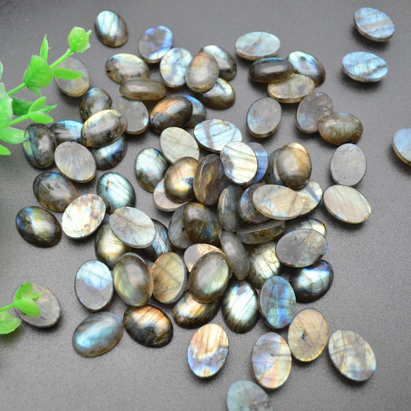 High Quality Shiny Natural Labradorite Oval Cabochons 10x12mm  10x14mm  12x16mm 13x18mm 18x25mm 30x40mm