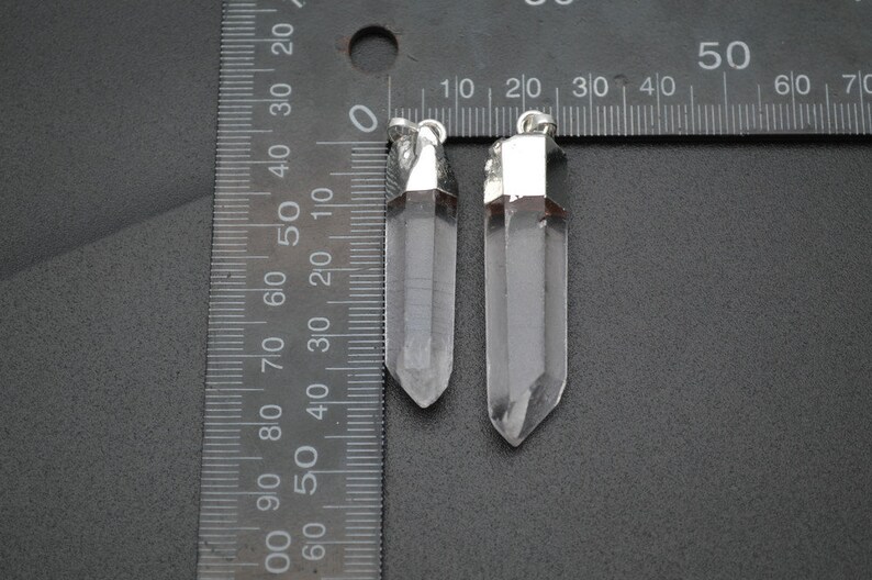 Gold plating Silver color plating Natural Crystal Point Pillar Rough Stone Pendant